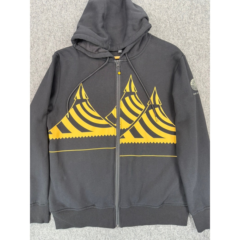 Cirque du Soleil Mens Black Yellow Tent Graphic Full Zip Hoodie Sweatshirt M